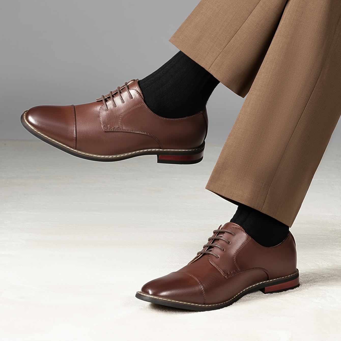 wingtip brown dress shoes Dress Shoe Wingtip Diablo Antique And Dark Grey – Ace Marks main image 1