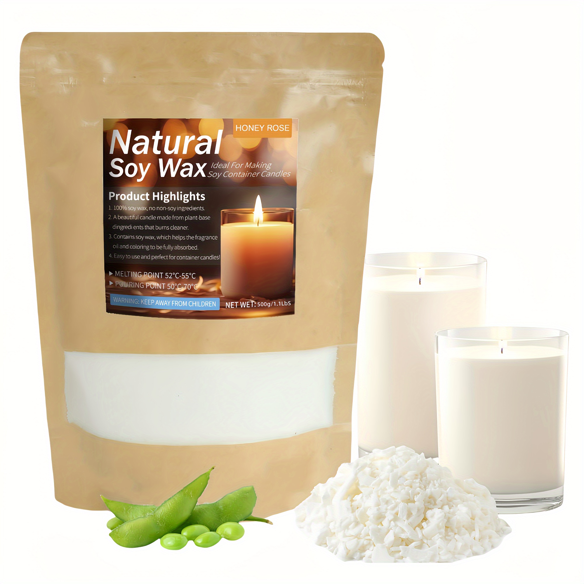 

500g/1000g High Quality Soy Wax, Candle Wax For Pouring And Candle Making, Soy Wax