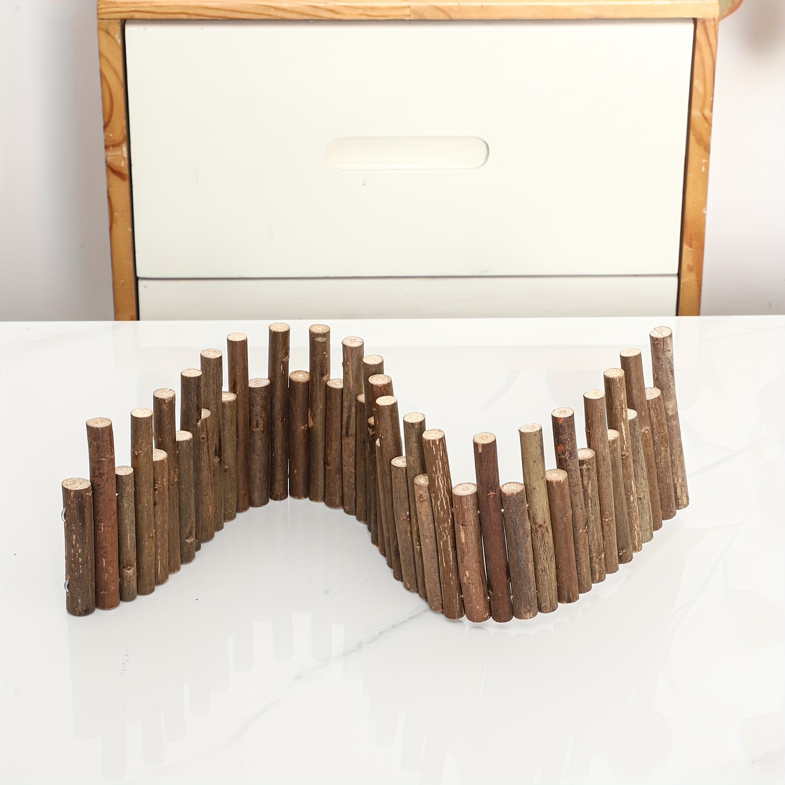 Image of 1pc Hamster Toys, Flexible Hamster Wooden Bridge, Door Fence Wooden Ladder Bridge, Hamster Toys, Decor Standing Climbing Platform For Chinchilla And Mice Gerbil, And Other Small Animals
