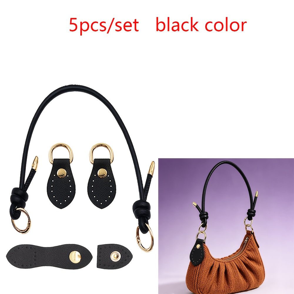 TEMU Set di 5 pezzi per di portafogli: gancio di chiusura per borsa, cinturino per di borsa intrecciata, accessorio di chiusura in PU per borsa,
