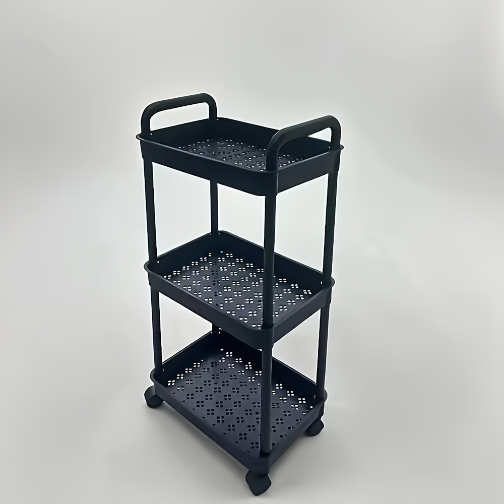 TEMU Carrito auxiliar de 3 niveles con 4 ruedas suaves, estantería de varios niveles para oficina, dormitorio y baño, carrito con ruedas práctico que