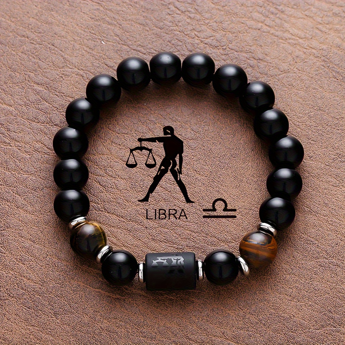 Teenager's Tiger's Eye Stone Bracelet with 12 Constellations