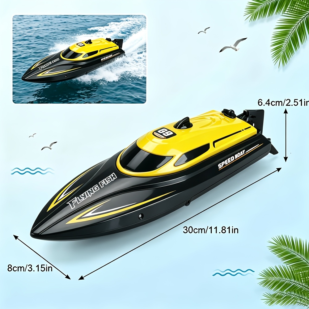 Rc Boat: Design, Luminous , 25km/h Max, Speed Control.