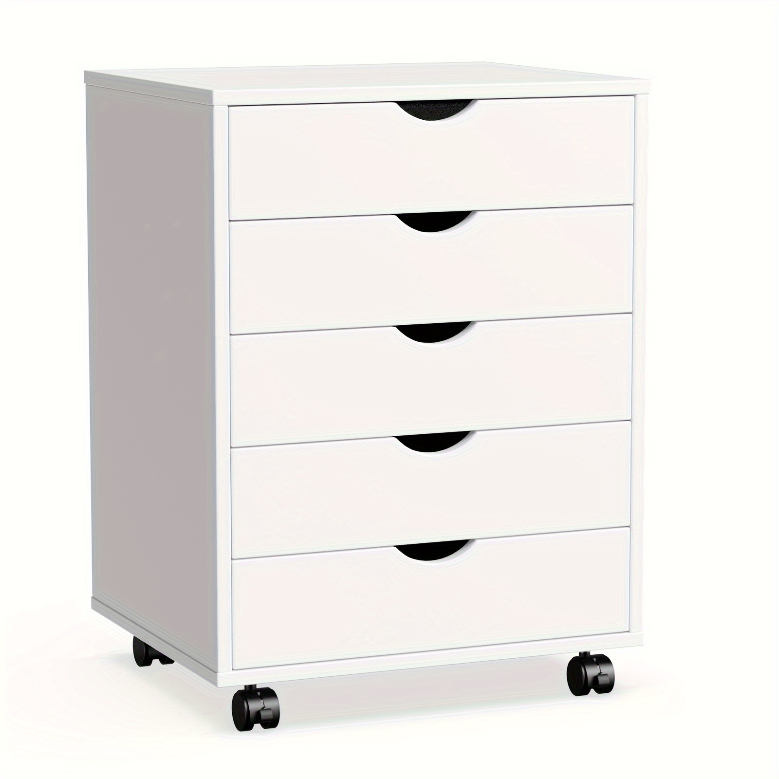 

Olixis 5-drawer Wooden Mobile Filing Cabinet, Large Capacity Lockers, Open Storage Box, Suitable For Home And Office Use