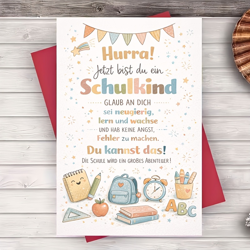 1 Envelope And 1 Greeting Card Back To School Greeting Card Motivational Message For Students Teachers Parents First Day Encouragement Flat Card For Classroom Or Home Gift Occasion
