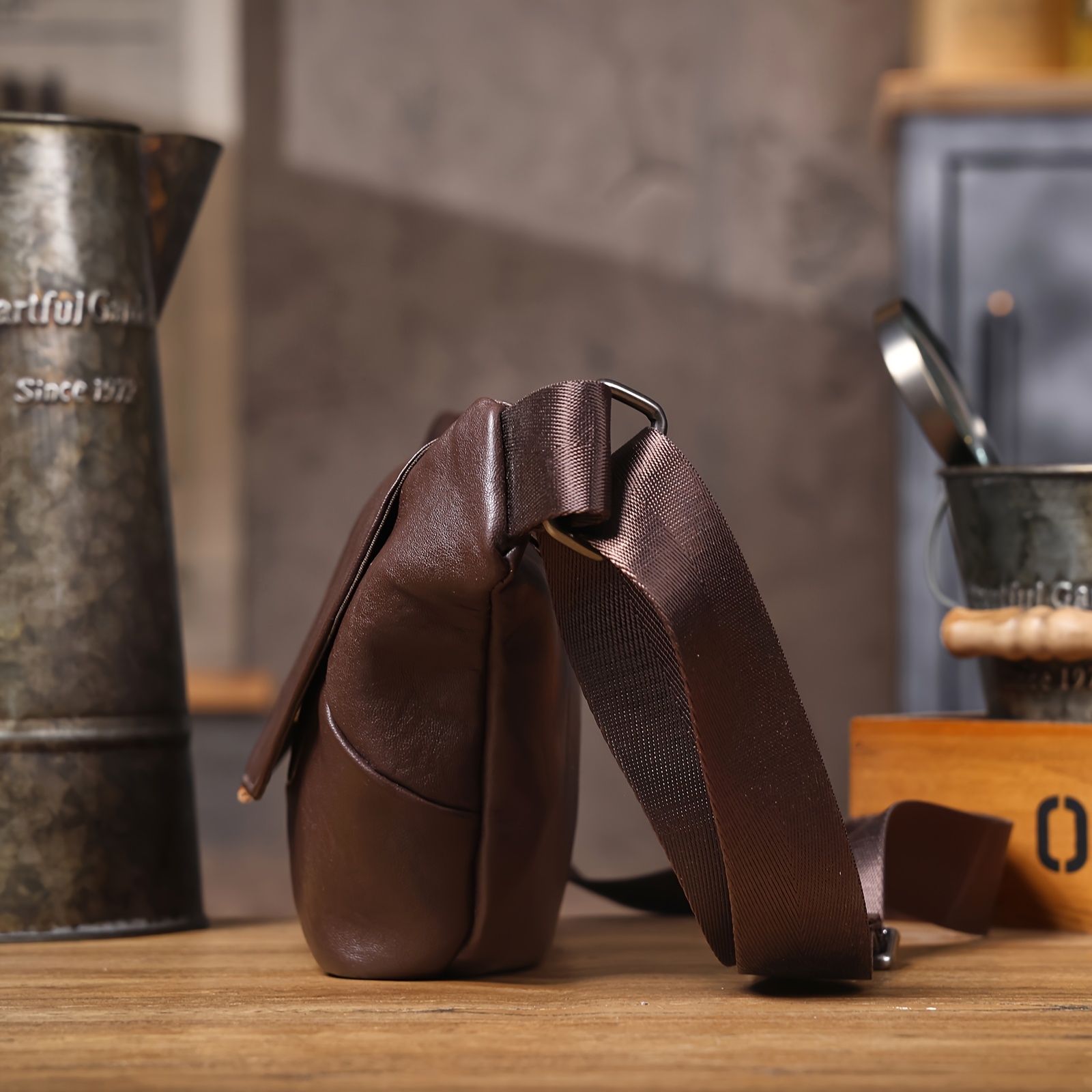 Mini PU Leather Crossbody Messenger Bag Men