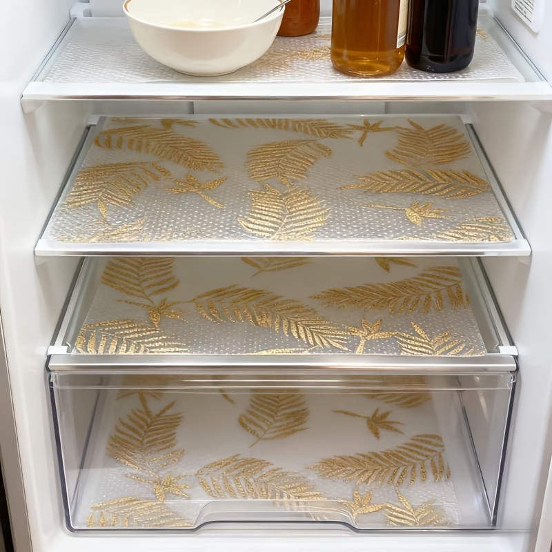 4 unidades/8 unidades de tapetes premium para frigorífico - tapetes laváveis para frigorífico de cozinha, forros de gaveta, com um design   de  ,   ser cortados para   a armários e gavetas como tapetes resistentes ao óleo. fáceis de limpar - tapetes antiderrapantes duráveis adequados para  