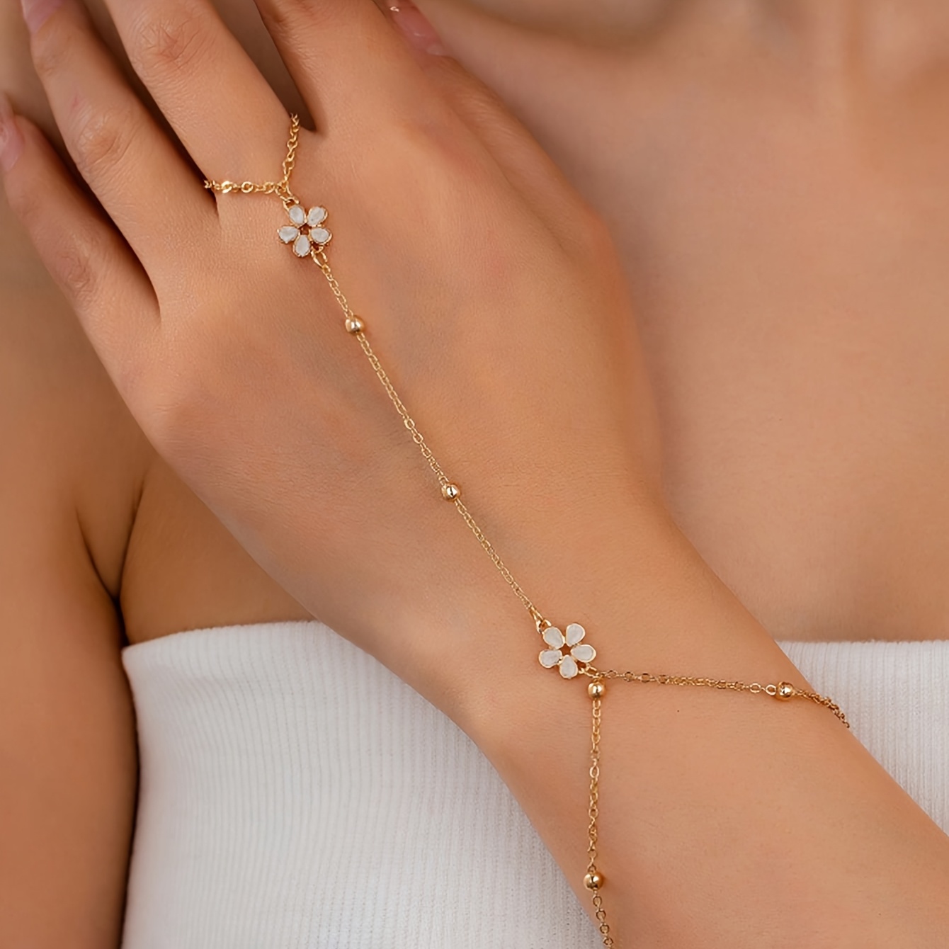 TEMU 1pc Elegant And Minimalist Beaded Bracelet, Suitable For Women, For Daily Wear And Outfit Decoration