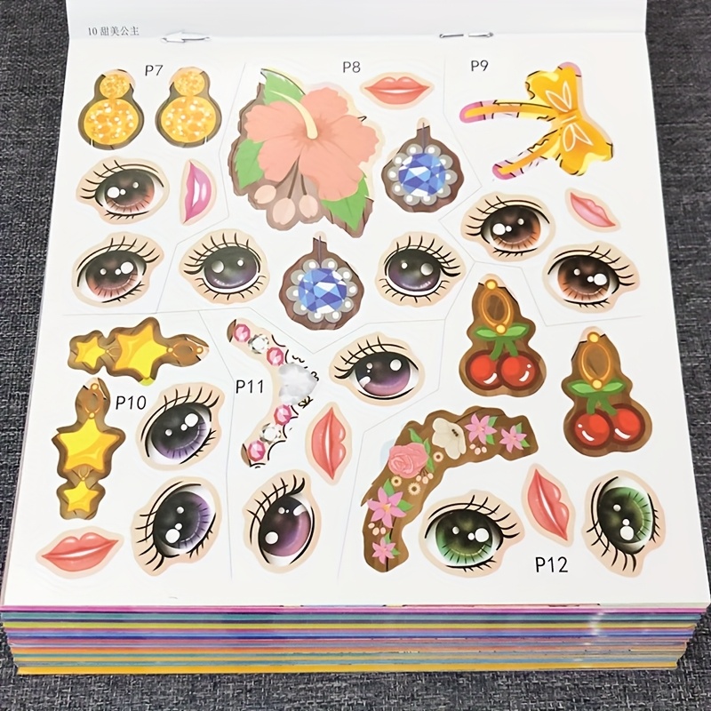 Educational DIY Princess Sticker Activity Book - Magic Dress Up Stickers Set for Toddler Girls Age 3+, Creative Craft Activity Gift, Birthday Party Favors Chinese Version