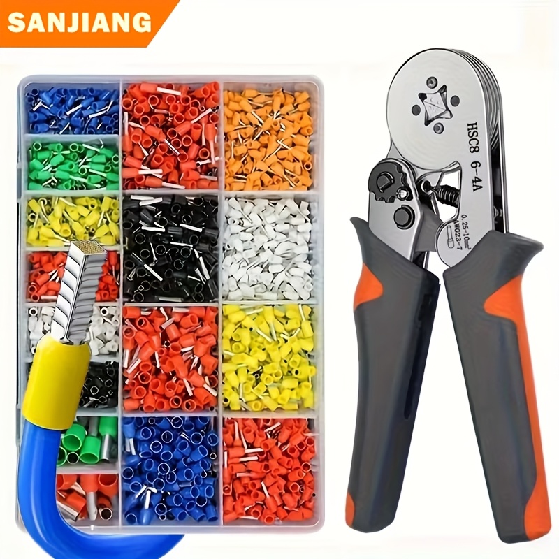 metallic hsc8 6 4a 6 6a crimper pliers sold separately self adjusting ratchet crimping tool kit with 200 2120pcs wire end ferrules connectors