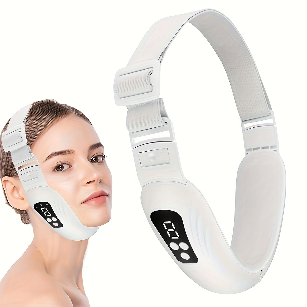 item picture womens rechargeable v face     led display 9 level   3 in 1 facial massager vibration lifting technology usb beauty   headband strap for jawline collagen abs