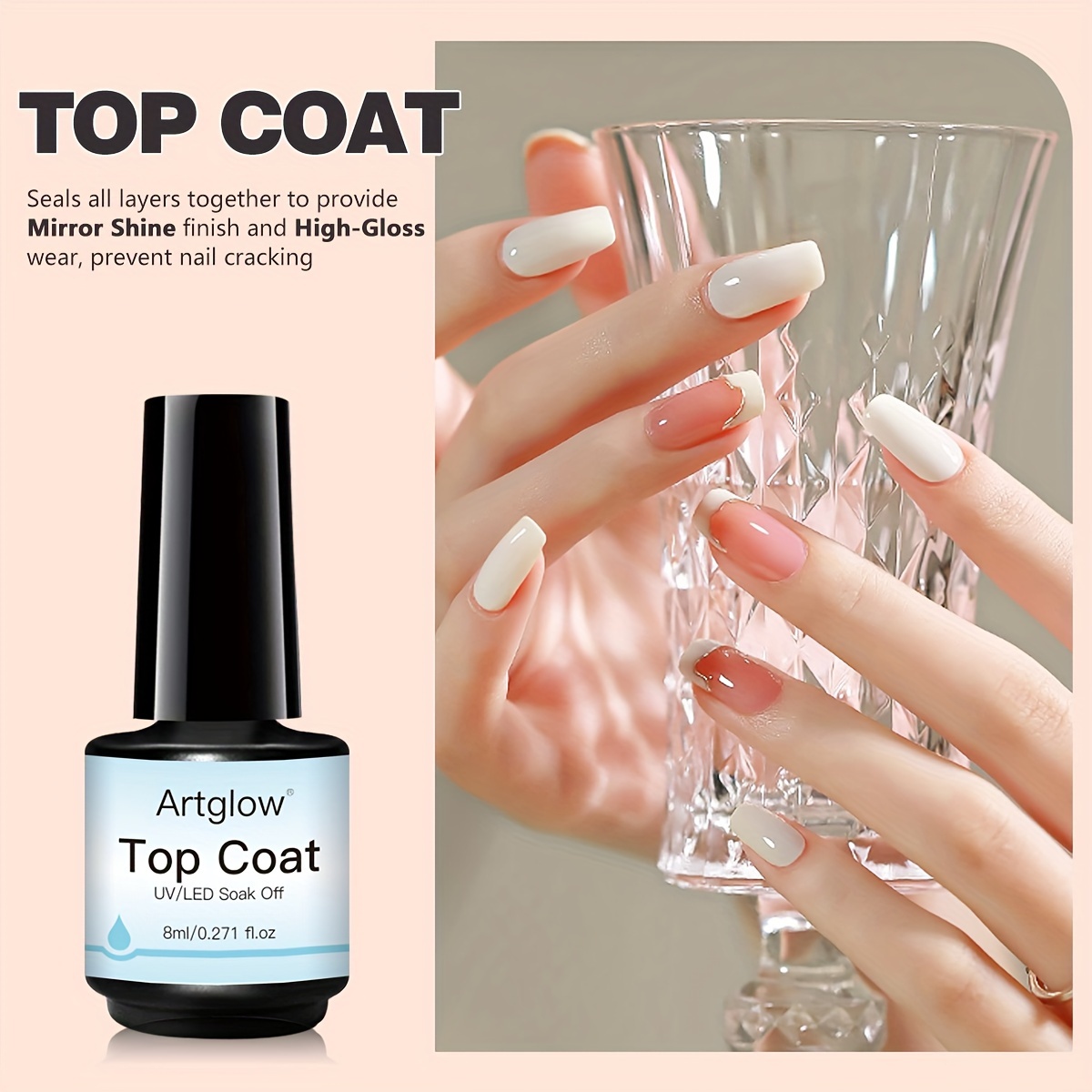 Artglow 8ml Gel - Long-lasting, High-shine Finish, Soak-off Led Nail Lamp Compatible, Perfect For Nail And Results At Home