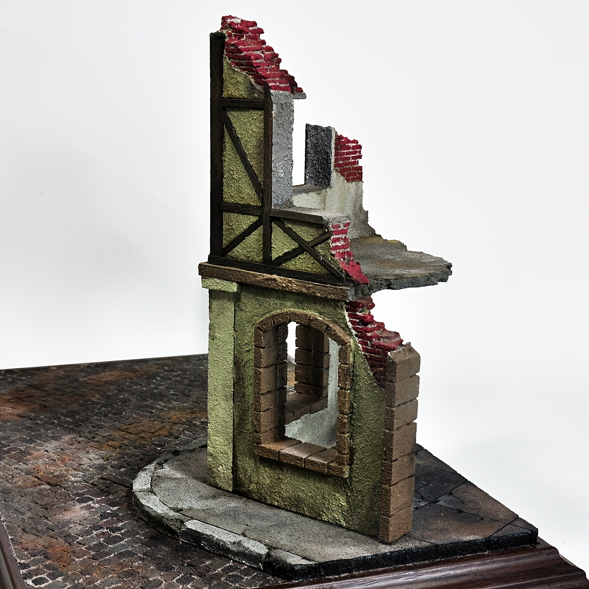 War Damaged Architectural Model Kit, Collapsed Building Diorama