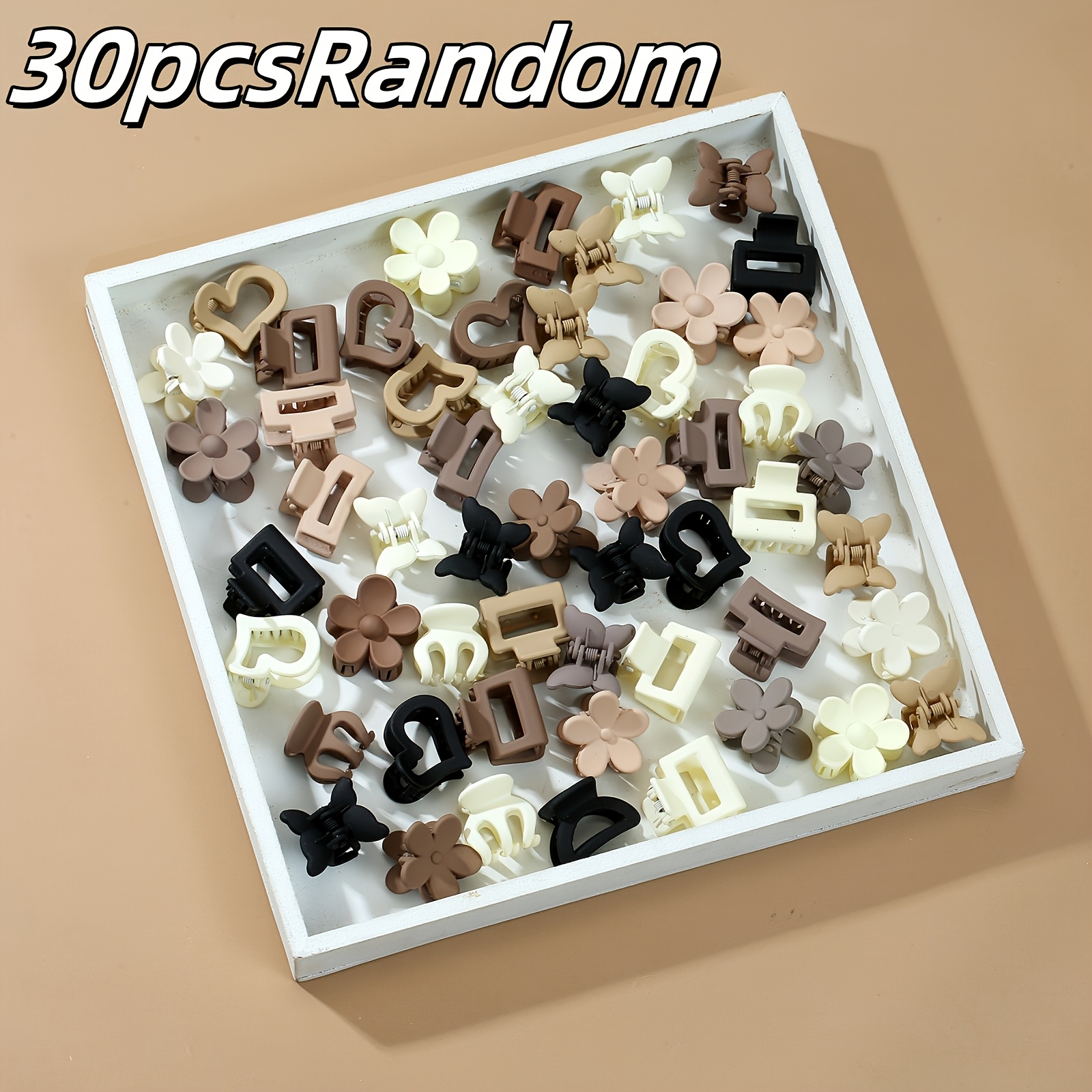 30/10pcs Women's Mixed Color Small Hair Claw Clips, Various Styles, Simple and Cute Design, Suitable for All Hairstyles, Ideal for Daily Casual and Outdoor Wear. Hawaiian Accessories, Women's Hair Accessories, Beach Accessories for All Seasons