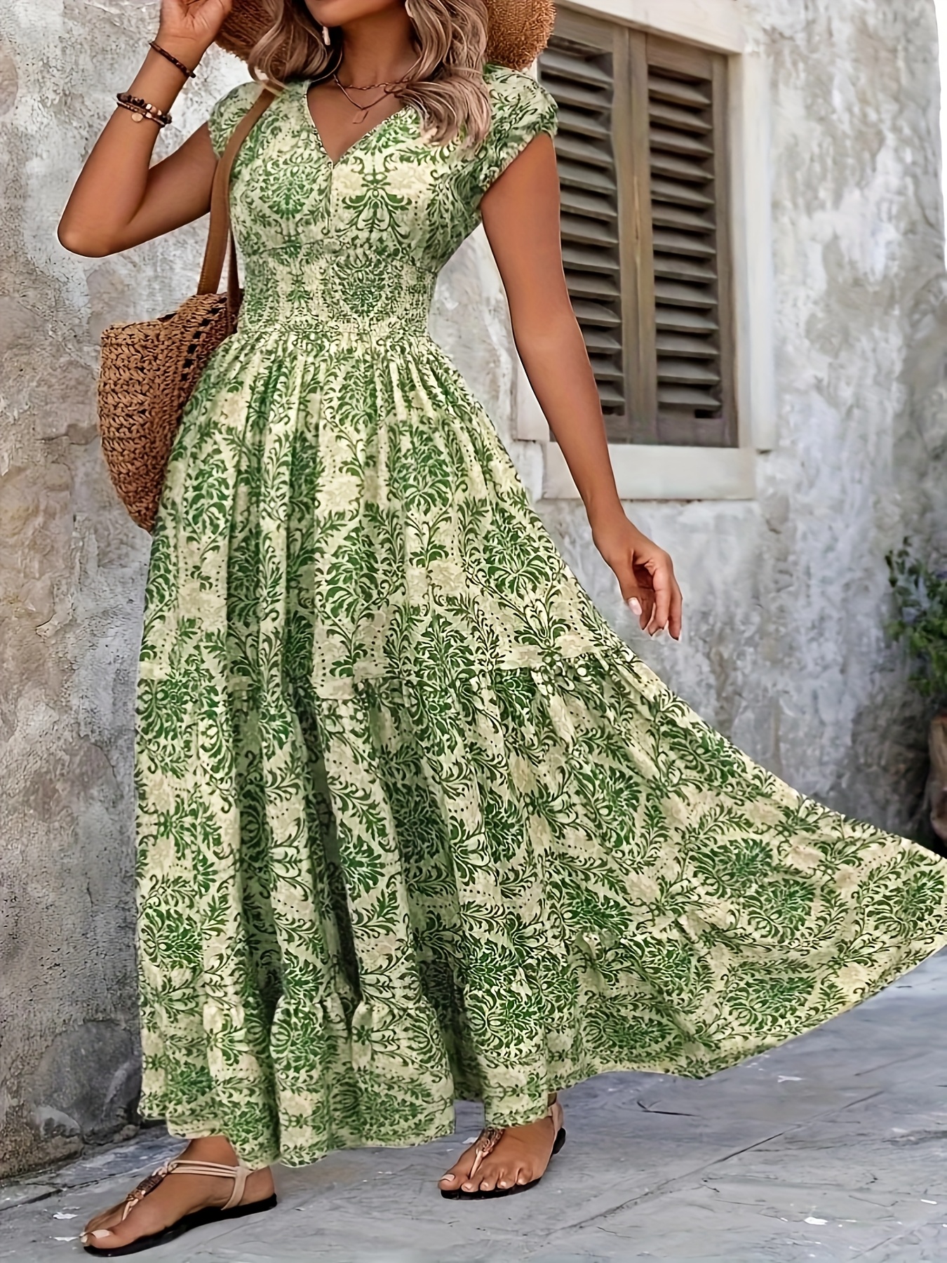 boho dresses ireland Boho Dresses Plus Size Maxi Dresses Ireland Plus Size Plus Size Bohemian  Spring Summer Fashion Printed Temu