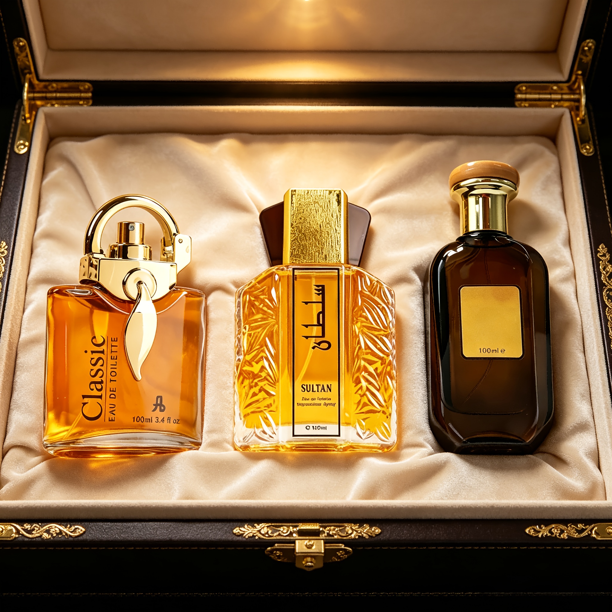 Image of 3pcs Arabian Series Hair And Body Spray Gift Set, Oriental /floral /citrus Eau De Toilette, Large Capacity 3 Bottles Long-lasting Fragrance, Ideal Gift For Men, Suitable For Self/special