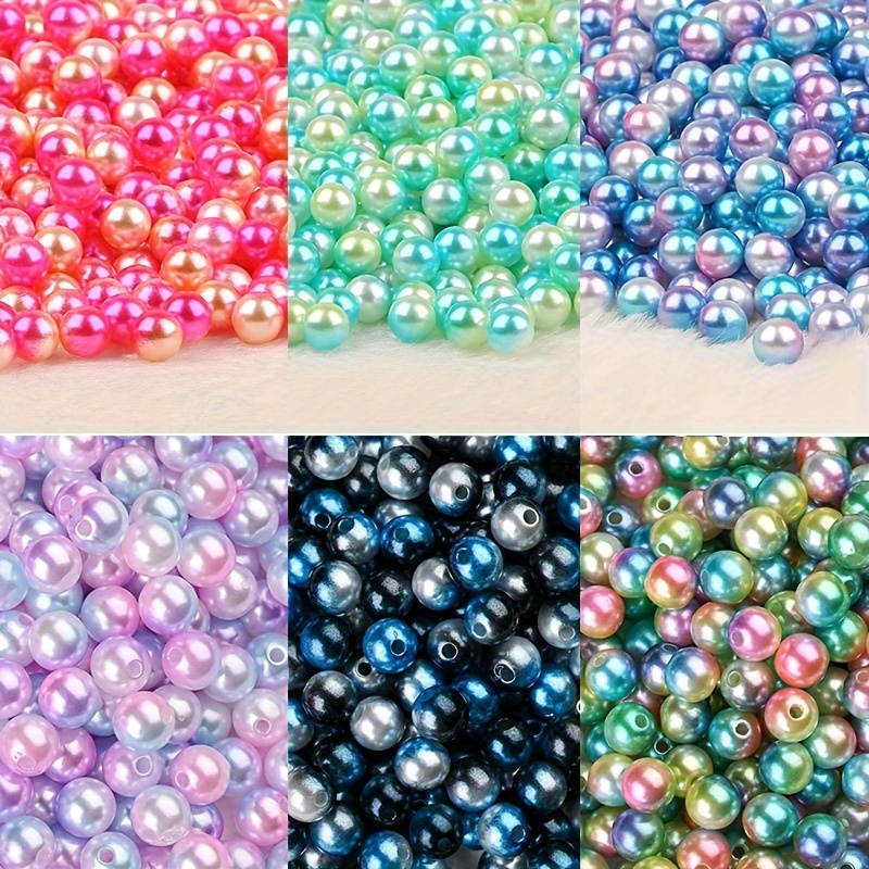 

200PCS6mm. Perles Rondes à Dégradé avec Trou Droit. Très Adaptées pour la Fabrication de Bijoux DIY et l'Artisanat