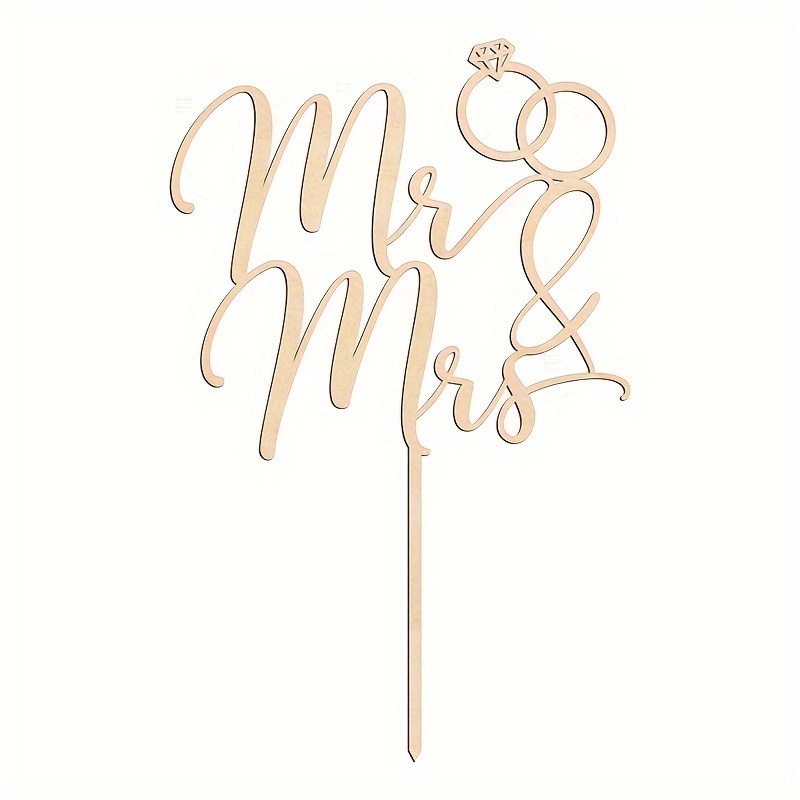 Mr & Mrs Hochzeit Cake Topper Aus Holz – Rustikaler Tortenaufsatz Für Hochzeit, Jubiläum & Verlobung | 24,5 X 14,5 Cm