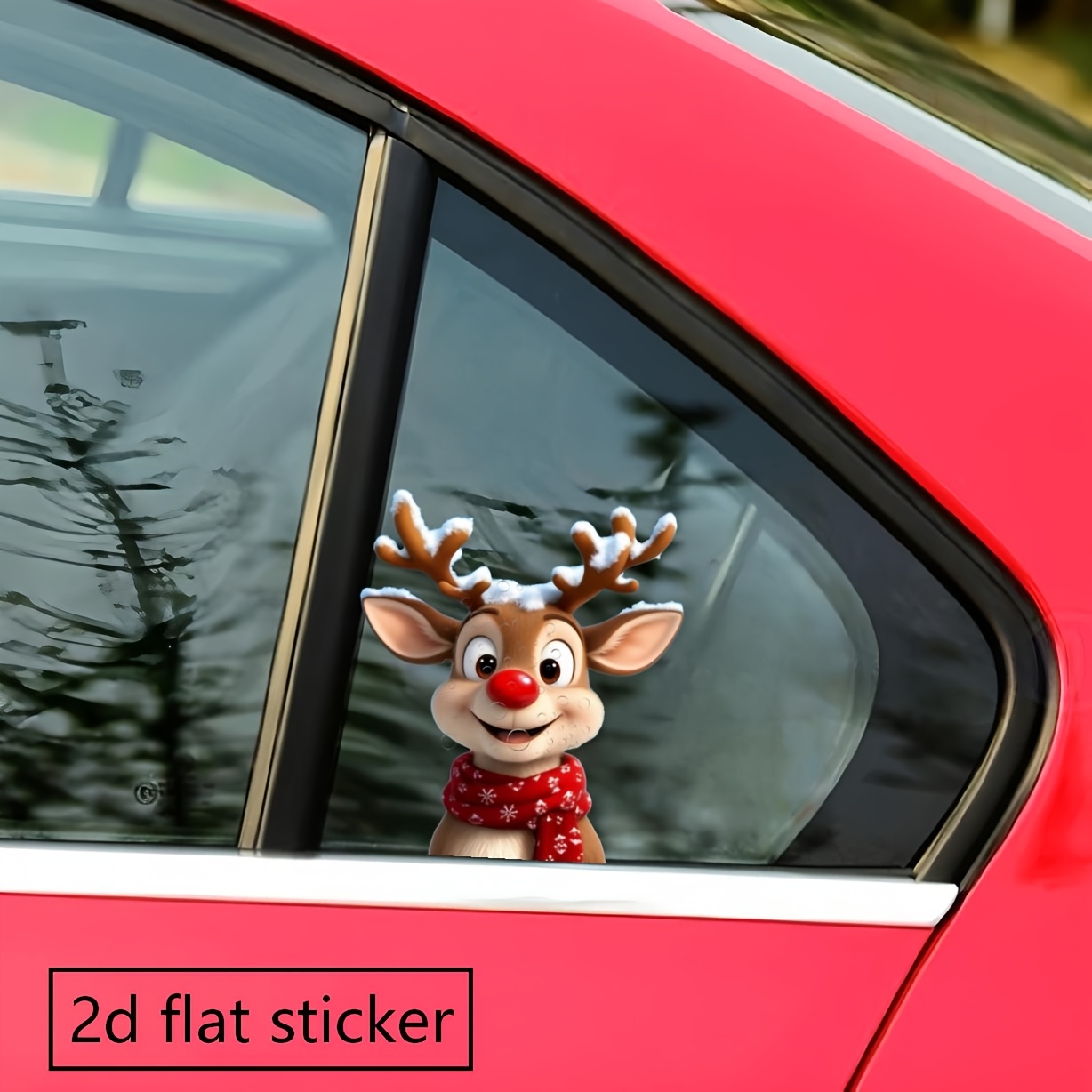TEMU 2D, Pegatina de Navideño 2D junto a , Iluminando tu con su - Adecuada para Coches, Camiones, Furgonetas, Portátiles, Maletas, Cajas Parachoques,