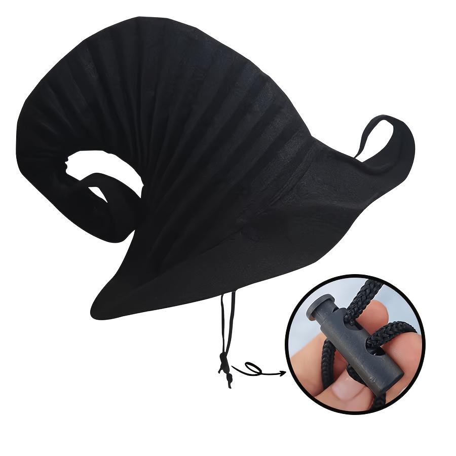 TEMU A Black Witch Hat With An Adjustable Drawstring, Featuring A Sliding Knot And Design. Suitable For Cosplay, Stage Performance Costumes,
