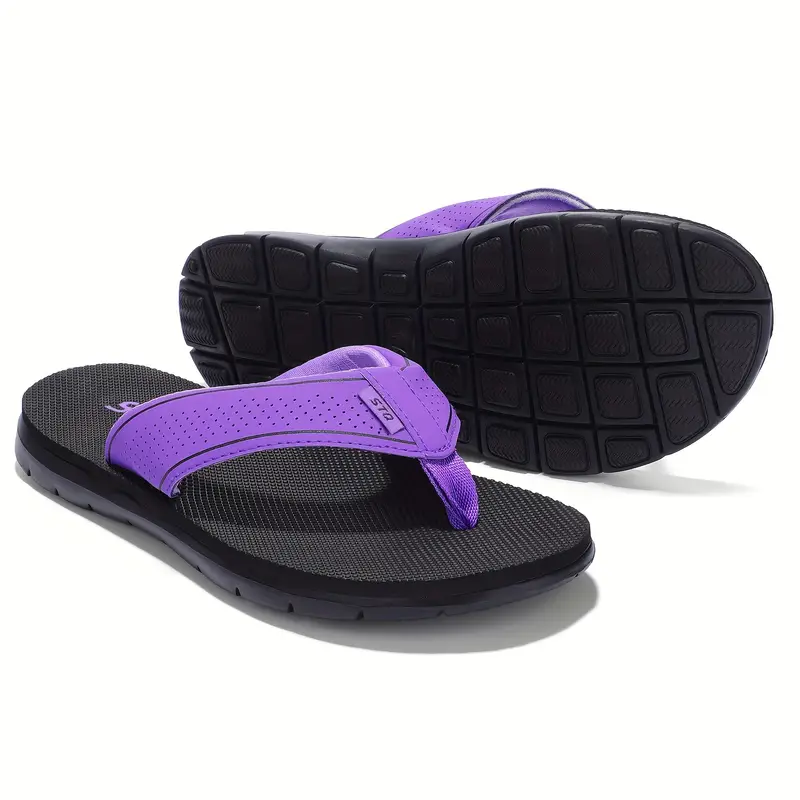 stq womens non slip lightweight flip flops mat texture slip on thick cushioned eva sole breathable fabric upper for beach pool yoga casual summer wear pool flip flops eva cushioned sole Product details 9