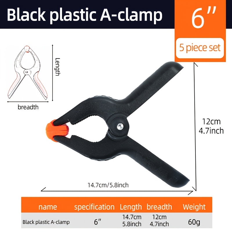 Image of 5 Pack/10 Pack Airaj Plastic Spring Clamps, Heavy Duty Spring Clips For Woodworking, Backdrop Clips For Backdrop Stand, Photography, Home Improvement And More