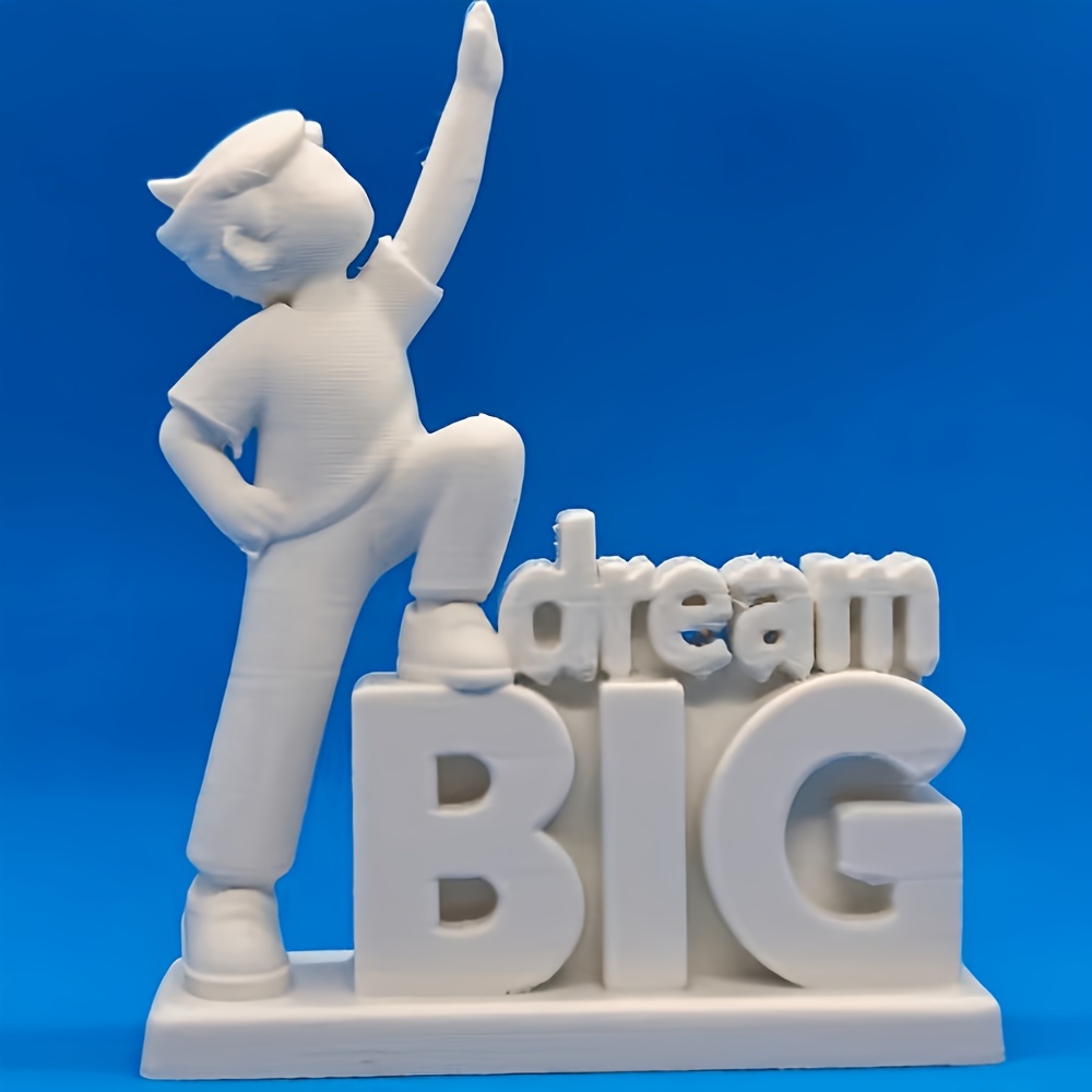 TEMU Modern Minimalist White Plastic Desktop Figurine Sculpture - Suitable For Office Desk Decor With Motivational Quotes Statue, Positive Message