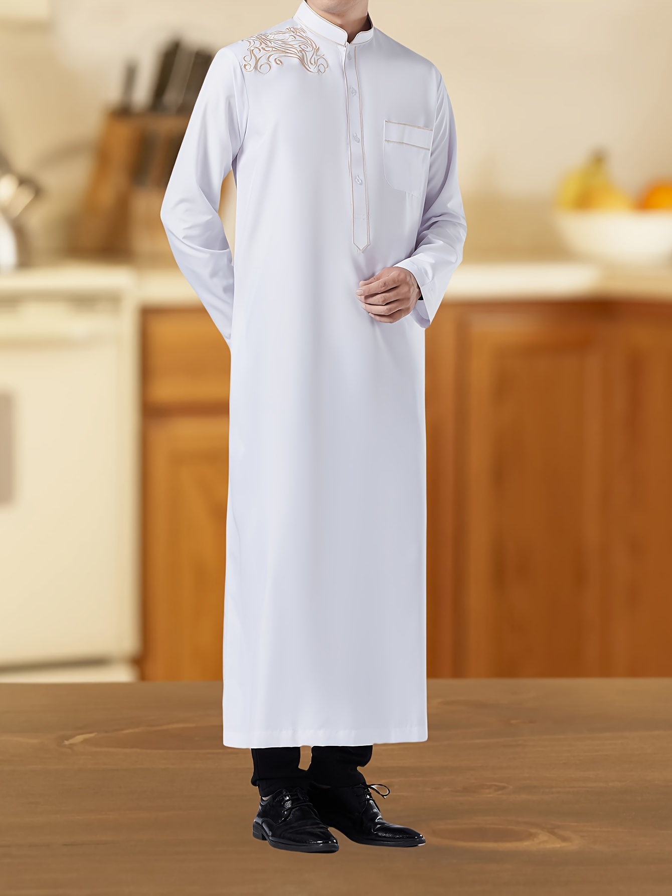 *'s Muslim Clothing Long Sleeved Thobes Middle Eastern Saudi Arabian Robe  Islamic Abaya Dress Dubai Robe Ethnic Clothing