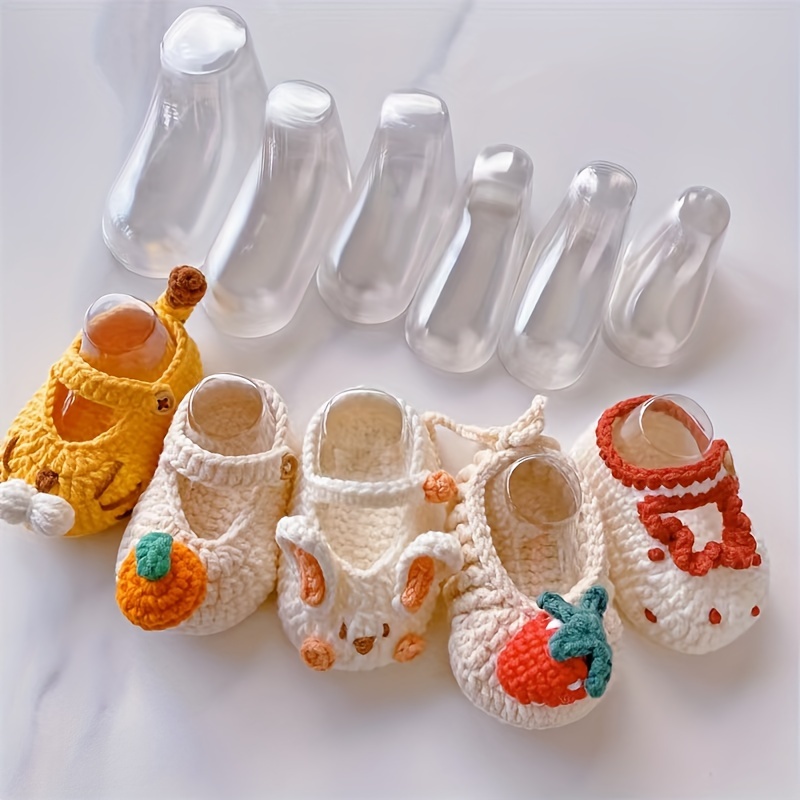 

Knitted Wool Shoe Forms Set - Transparent Plastic Shoe Stretchers For Crochet, 8cm/9cm/10cm/11cm/12cm Sizes Available