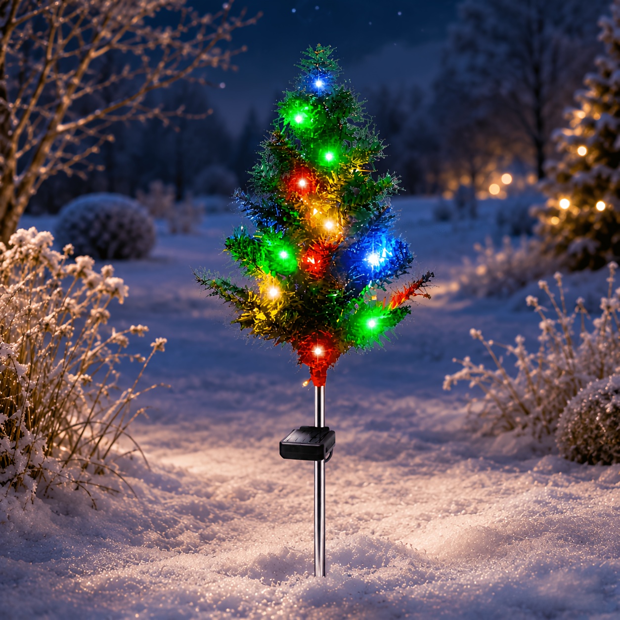 Image of Solar-powered Christmas Tree Lawn Lights, In 1-pack -pack Sets. Perfect For Decorating Christmas , Courtyards, Front Doors, And Cemetery Lawns—an Christmas Decoration And Gift, Halloween Decor