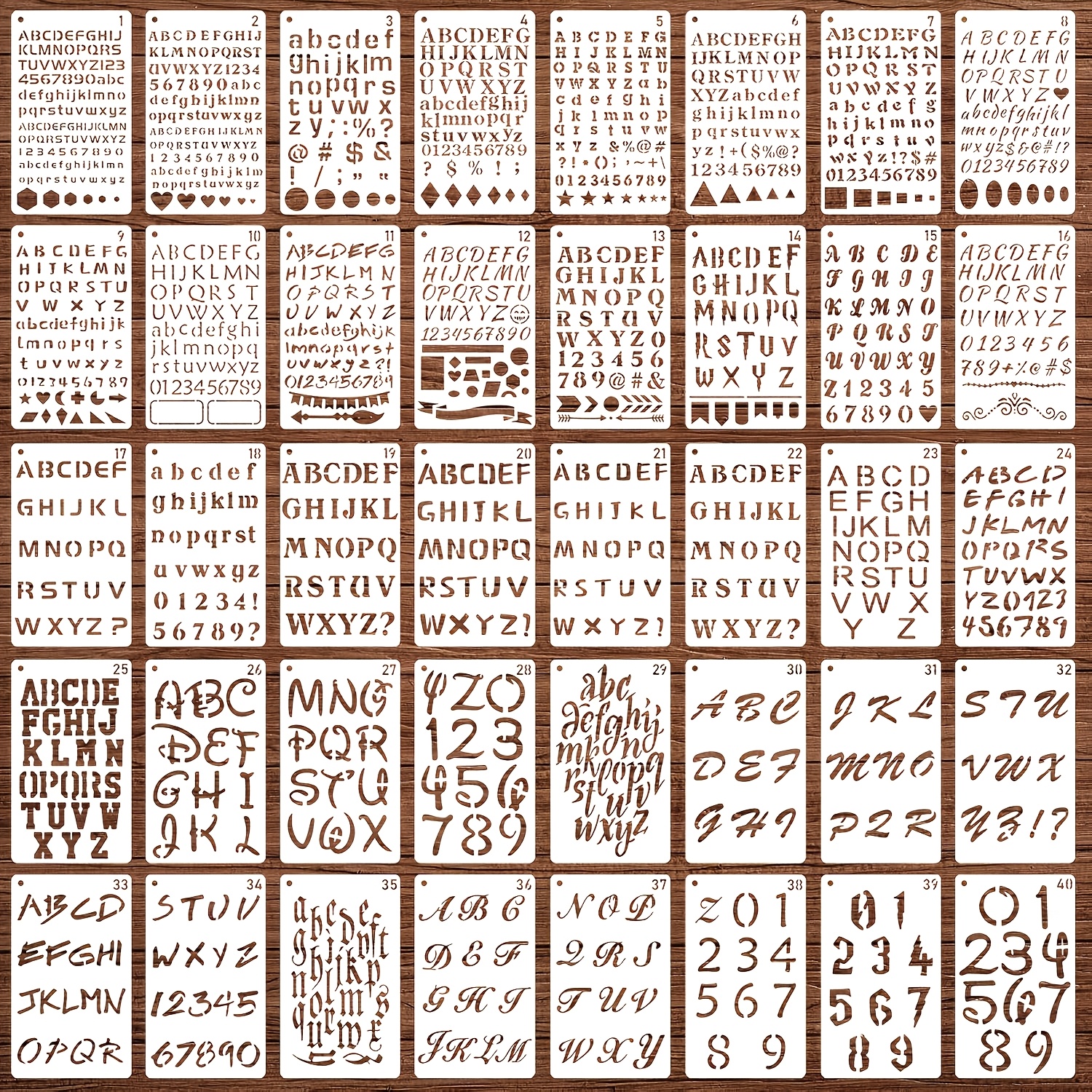 TEMU 40pcs Letter Templates Are Perfect For Drawing And Crafting. The Templates Measure 4x7 Inches And Are Made Of Reusable Plastic. Include Letters