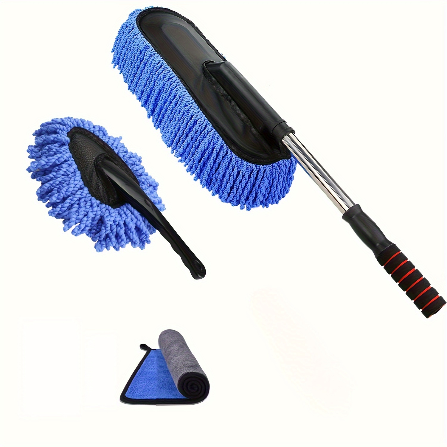 

3pcs Car Duster Set With Extendable Handle - -free, Microfiber Towel & Brushes For Interior/exterior Cleaning, Ideal For Cars, Trucks, Suvs, Rvs, And Motorcycles, Car Cleaning Accessories