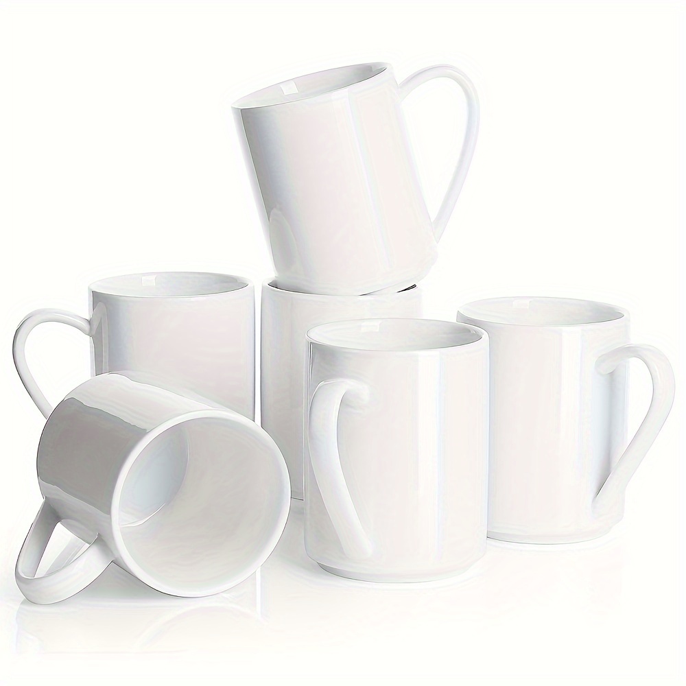 

Porcelain 11 Oz Coffee Mugs Set Of 6, Ceramic Coffee Cups With Handle For Coffee, Tea, , Cappuccino, Latte And Mulled Drinks