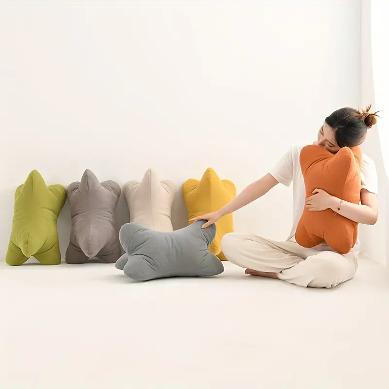 ergonomic lumbar support triangular bone design for office chairs bedding and travel machine washable chenille fabric cushion multi purpose home decor accessory decorative pillows Product details 13