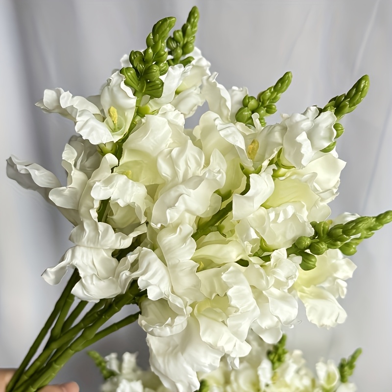 4pcs Artificial Snapdragon Pink Spur Flower, Fake Flowers For Wedding Props, Decoration, Handheld Bouquet Arrangement Accessories