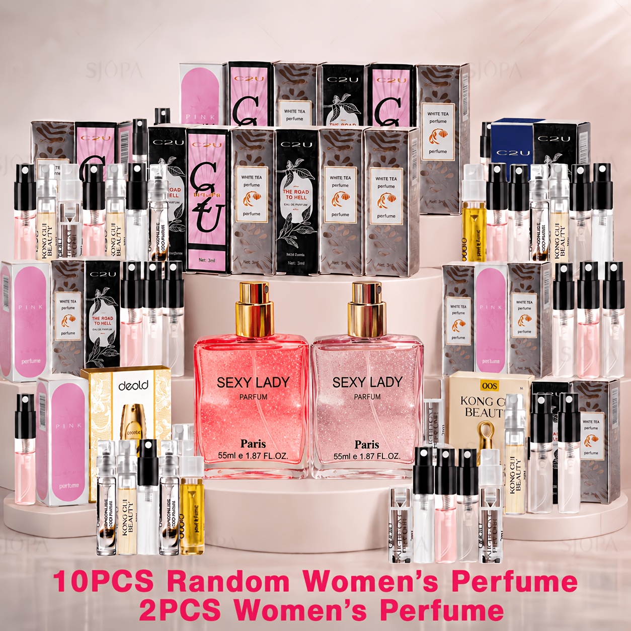TEMU 12pcs Women's Perfume Set, Including 10 Mini Perfumes And 2pcs Women's Perfumes, Multiple Fragrance Notes, Including Fruity, Floral, Gourmand,