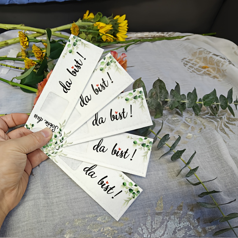E-shop 5/10 Stück Deutsche Filz-Geschenktüten mit "Glad You " Nachricht – Blattmuster, für Hochzeiten, Geburtstage, Weihnachtsfeier-Gastgeschenke &