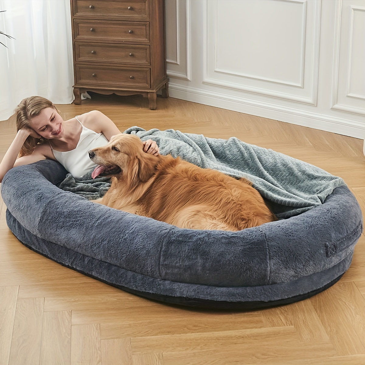 

Dog Bed, Sofa Kennel 72" X 48" X 10" Dog Bed Size And Pet, Fur Dog Bed, And For Napping, Napping Orthopedic Dog Bed