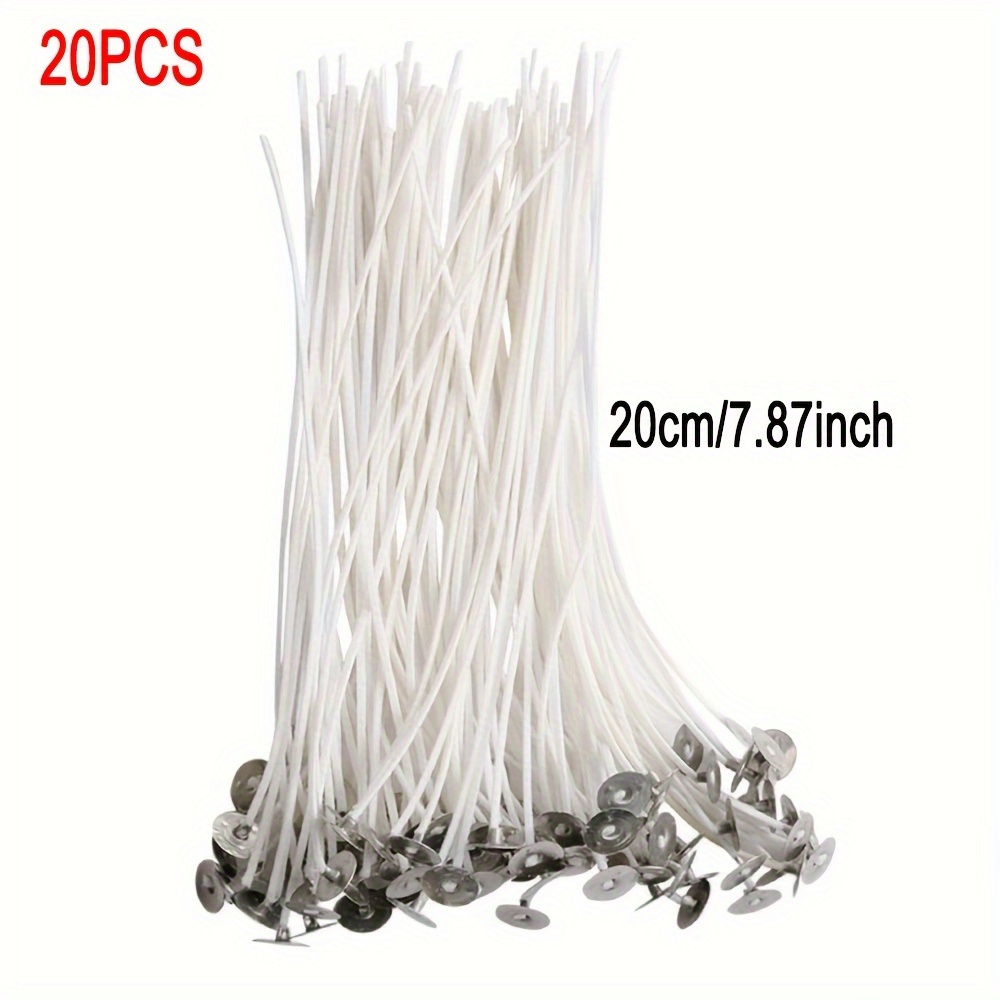 20pcs Smokeless Pre-waxed Long-burning Candle Wicks Suitable For Diy Candle Making, Smokeless Wax-coated Resin Wicks For , Party Supplies & Professional/ Crafting (smoke-free, Long-lasting)