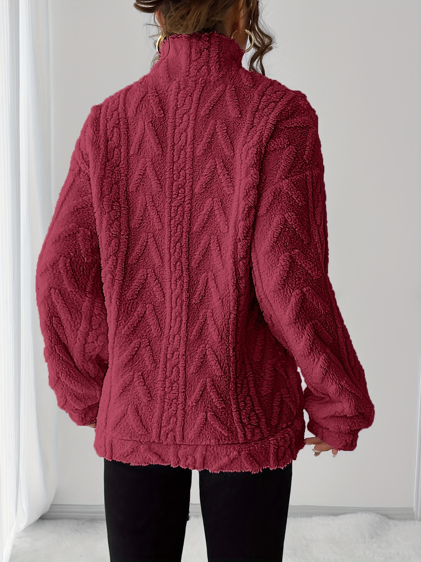 womens cozy fleece zip up sweatshirt long sleeve button   soft warm beige casual fall winter wear casual winter wear   front sweatshirt zippered pullover stylish trainer sweatshirt for women half front zipper top long sleeve zipper for women jumper for women sweatshirt with plush hood brown fur hoodie shrug for women open front pullover for women autumn sweaters for women autumn   1