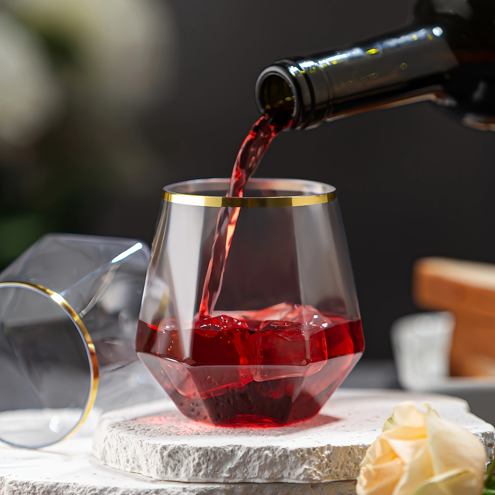 MICHLEY - Lot De 4 Verres à Vin En Plastique Tritan Incassables - 440 Ml, Transparents, Sans BPA, Pour Fête, Pique-nique Ou Quotidien