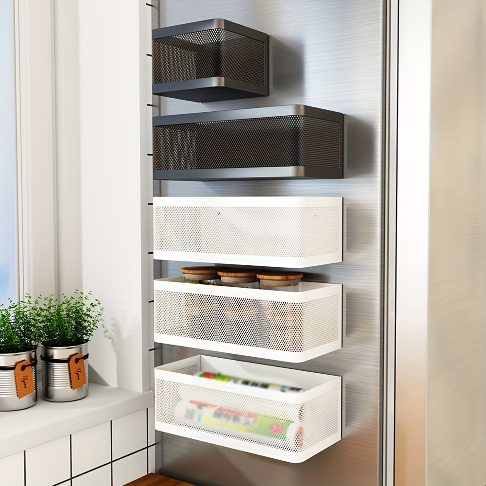 

Magnetic Refrigerator Side Storage Rack - Space-saving Kitchen Organizer, No Power Needed