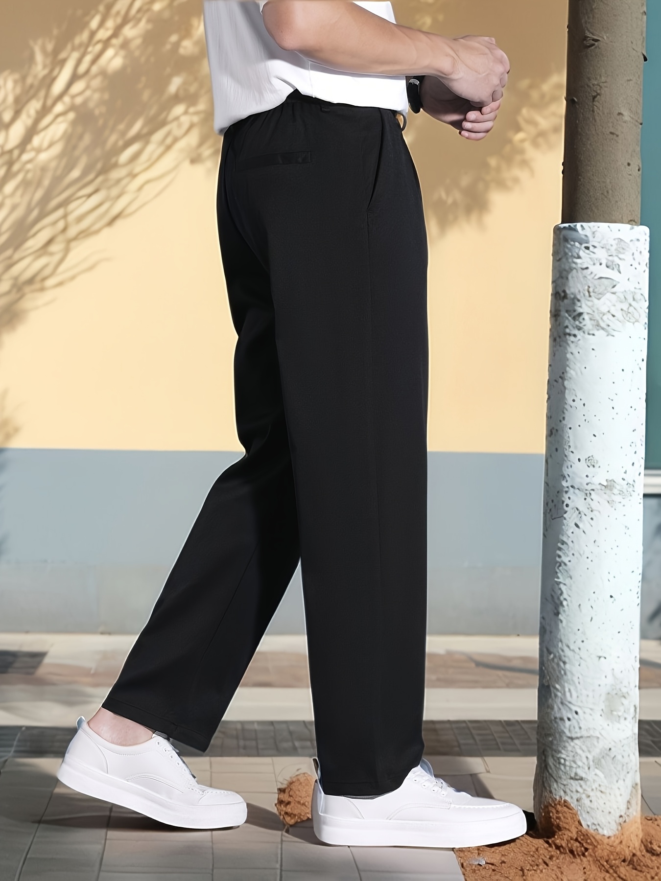black business dress pants men loose high waist suit pants - Temu Mexico