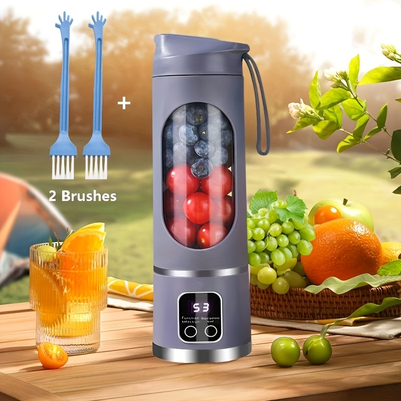 TEMU Portable Juicer With Led Display - Usb Rechargeable Handheld , Valentine's Day Gifts, Li--powered Home Juicer, For Smoothie And With , Perfect