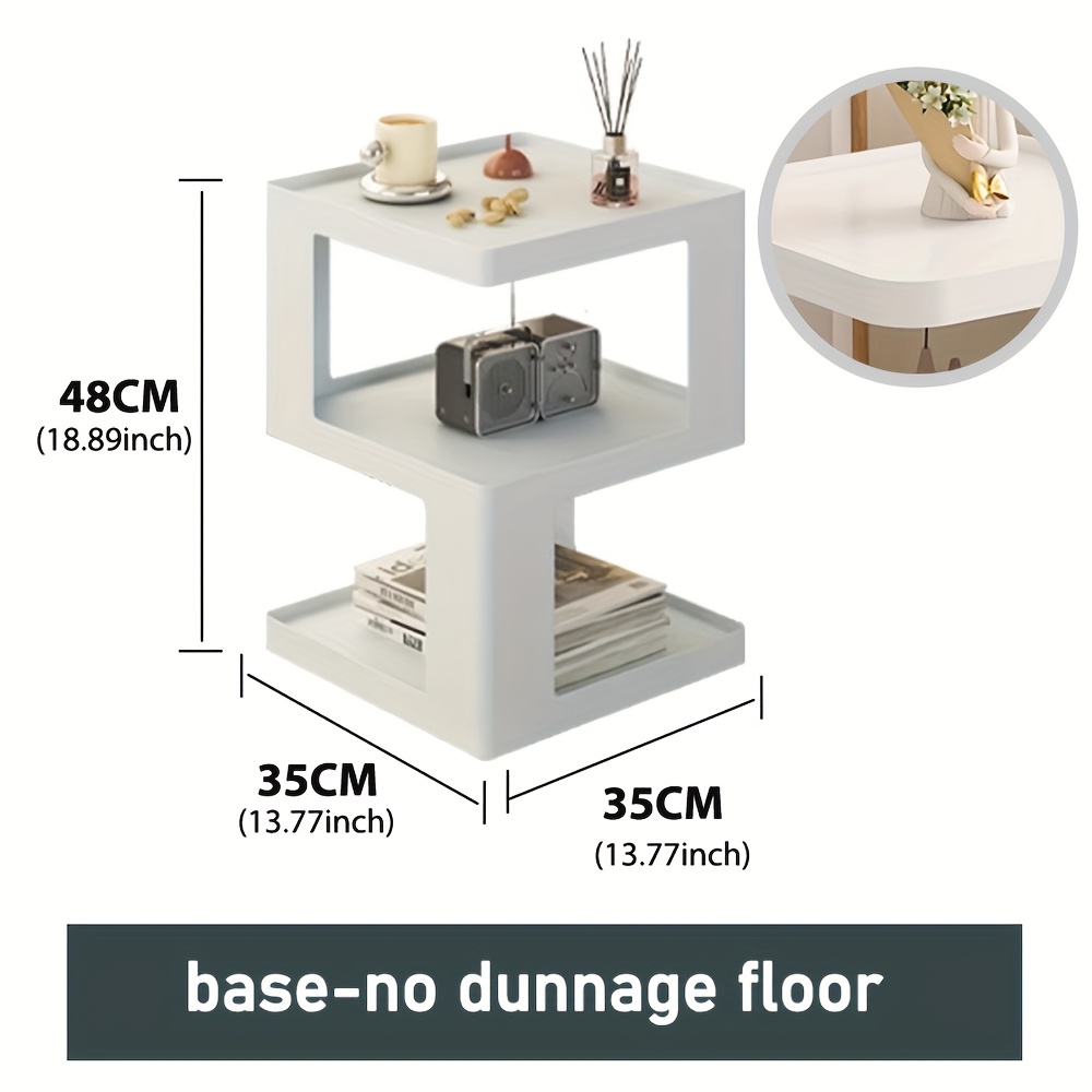 TEMU 1-pack 3-tier Geometric Creative Display Cabinet Suitable Height Storage Space-saving Room, Bedroom, And Office - Sturdy Plastic Poles And Easy