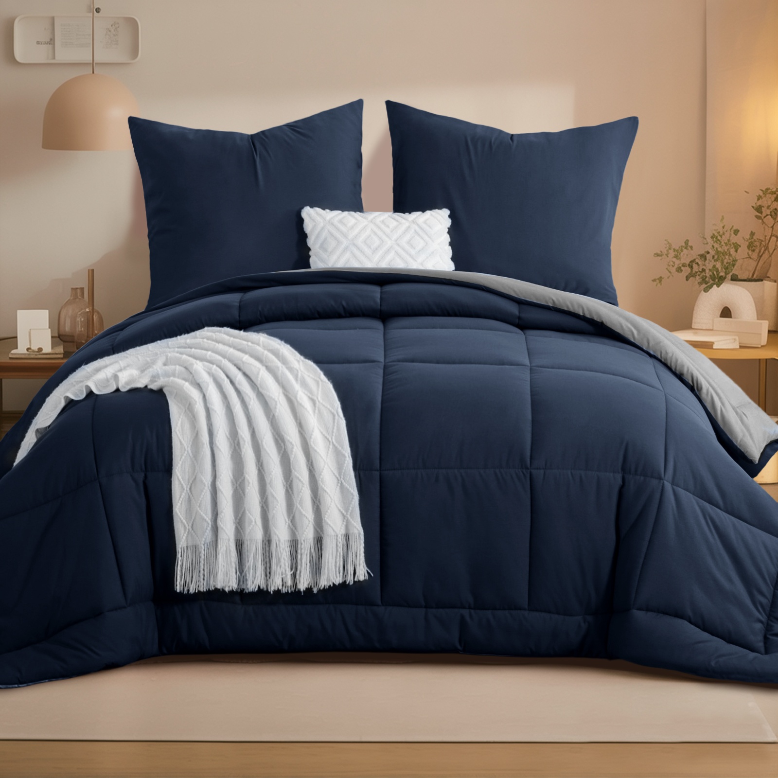 TEMU 2/3pcs Duvet Set, Cosy And Lightweight Quilt, Reversible Comforter With 80x80 Pillowcases, 300gsm Filling, Soft And Breathable, Suitable For ,