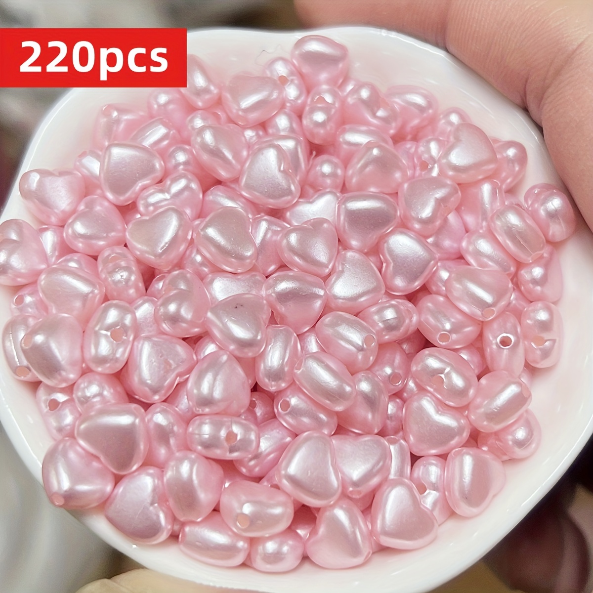 Image of 220/110pcs 9mm Heart Acrylic Beads Used For Jewelry Decors Handmade Craft Jewelry Making Supplies