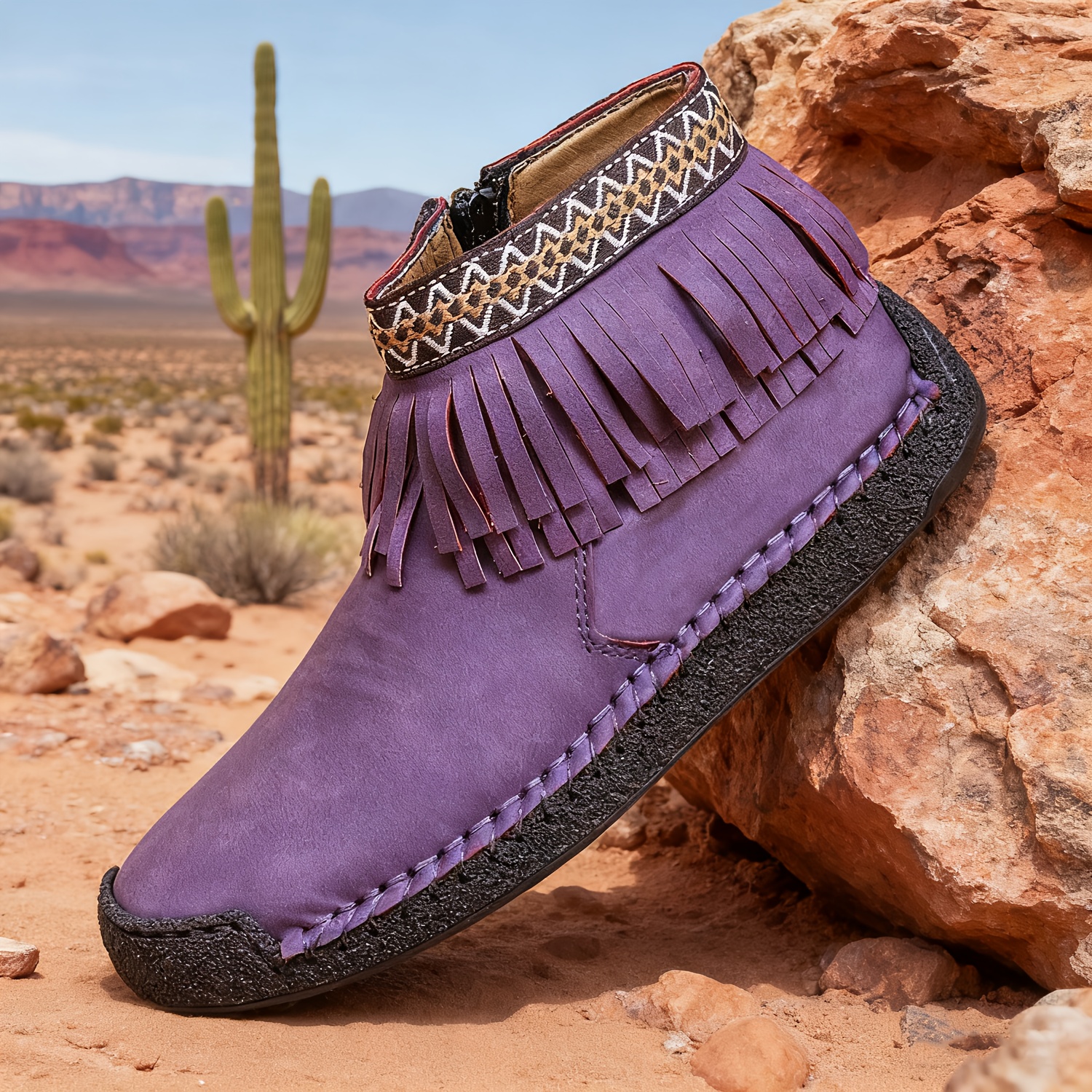 Womens Retro Loafers Fringe Tassel Slip Moccasins In