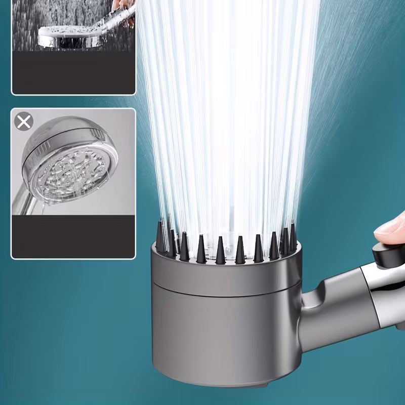 filtered shower head with handheld high pressure shower filter head for hard water showerhead with on off switch hand held showerhead with hose 3pcs filter elements a bracket Product details 2