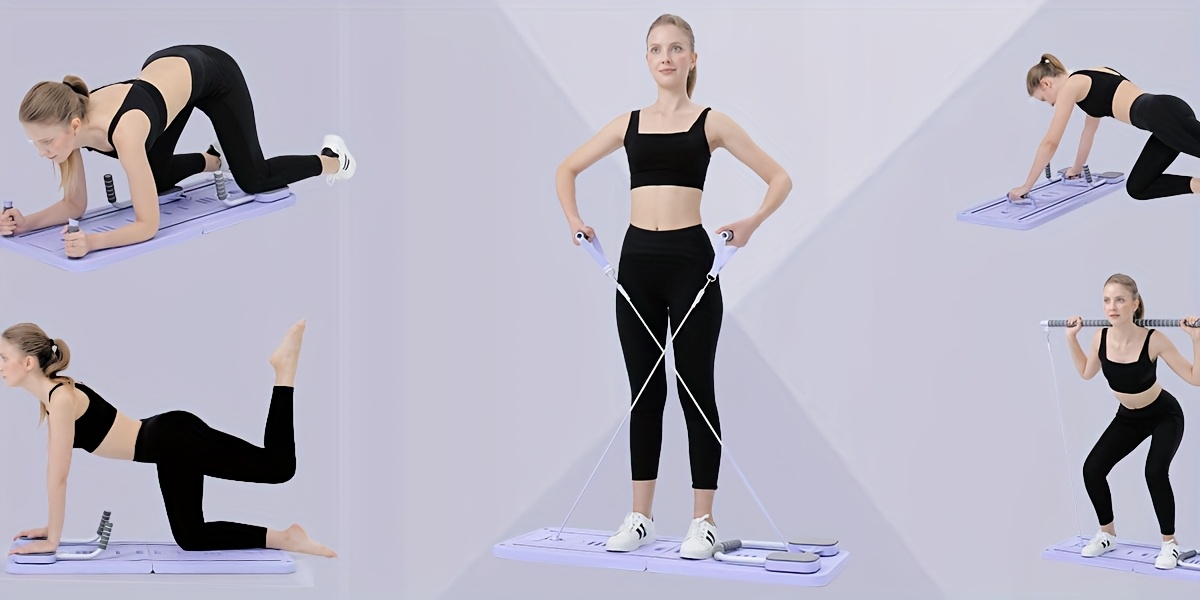 ensemble pilates reformer, multifonctionnel et pliable, planche de , kit formateur pilates avec minuterie, adapté à divers scénarios Détails du produit 4